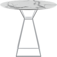 White Hourglass Cafe Table